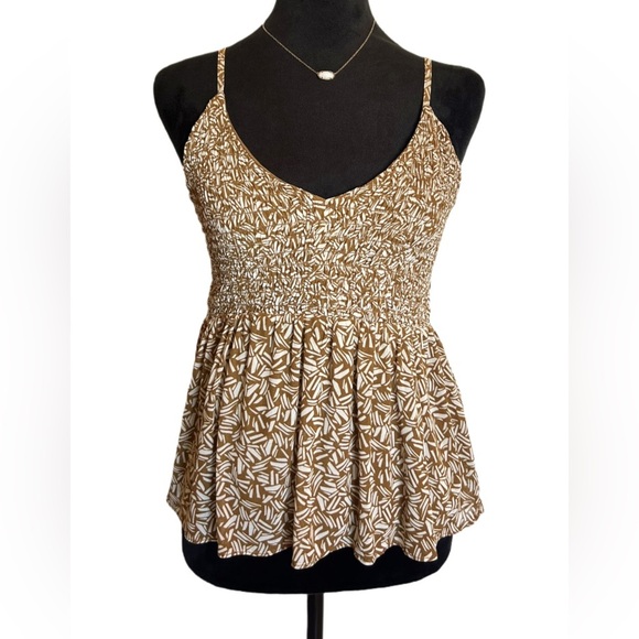 NWT Old Navy Woman’s XS Brown V-Neck Mesh Babydoll Cami Swing Top - Picture 2 of 9